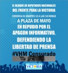 Diputados Bloque FPV  PJ:   Rechazo a la censura y despido del periodista Vctor Hugo Morales