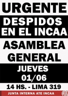 Denuncian despidos - Trabajadores del INCAA