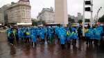 Protesta de agentes de trnsito en el obelisco