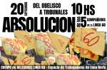 Marcha del Obelisco a Tribunales por la absolucin de cinco trabajadores de la Lnea 60