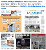 Tapas de diarios nacionales, de las provincias y portales del domingo 8 de septiembre 2024