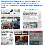 Tapas de diarios nacionales, de las provincias y portales15 de septiembre 2024