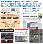 Tapas de diarios nacionales, de las provincias y portales 5 de octubre 2024