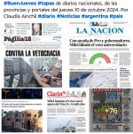 Tapas de diarios nacionales, de las provincias y portales 10 de octubre 2024