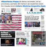 Tapas de diarios nacionales, de las provincias y portales 5 de noviembre 2024