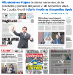 Tapas de diarios nacionales, de las provincias y portales 21 de noviembre 2024