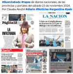 Tapas de diarios nacionales, de las provincias y portales 23 de noviembre 2024.