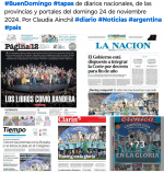 Tapas de diarios nacionales, de las provincias y portales 24 de noviembre 2024