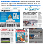 Tapas de diarios nacionales, de las provincias y portales 9 de abril 2025