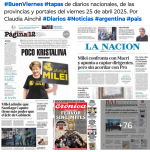 Tapas de diarios nacionales, de las provincias y portales 25 de abril 2025