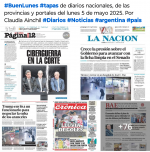 Tapas de diarios nacionales, de las provincias y portales 5 de mayo 2025