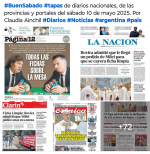 Tapas de diarios nacionales, de las provincias y portales 10 de mayo 2025