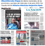 Tapas de diarios nacionales, de las provincias y portales del pas 4 de junio 2025