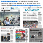 Tapas de diarios nacionales, de las provincias y portales del pas 10 de junio 2025