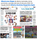 Tapas de diarios nacionales, de las provincias y portales del pas 16 de junio 2025