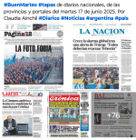 Tapas de diarios nacionales, de las provincias y portales del pas 17 de junio 2025