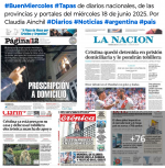 Tapas de diarios nacionales, de las provincias y portales del pas 18 de junio 2025