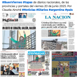 Tapas de diarios nacionales, de las provincias y portales del pas 20 de junio 2025