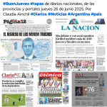 Tapas de diarios nacionales, de las provincias y portales del pas 26 de junio 2025