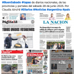 Tapas de diarios nacionales, de las provincias y portales del pas 28 de junio 2025