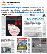 Tapas de diarios nacionales, de las provincias y portales del pas 16 de julio 2025