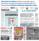 Tapas de diarios nacionales, de las provincias y portales del pas 22 de julio 2025