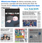 Tapas de diarios nacionales, de las provincias y portales del pas 28 de julio 2025