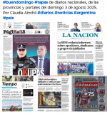 Tapas de diarios nacionales, de las provincias y portales del pas 3 de agosto 2025
