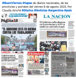Tapas de diarios nacionales, de las provincias y portales del pas 8 de agosto 2025