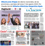 Tapas de diarios nacionales, de las provincias y portales del pas 11 de agosto 2025