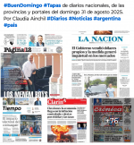 Tapas de diarios nacionales, de las provincias y portales del pas 31 de agosto 2025