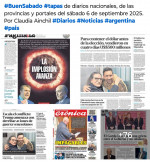 Tapas de diarios nacionales, de las provincias y portales del pas 6 de septiembre 2025