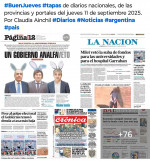 Tapas de diarios nacionales, de las provincias y portales del pas 11 de septiembre 2025