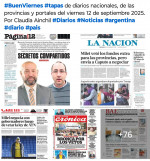Tapas de diarios nacionales, de las provincias y portales del pas 12 de septiembre 2025