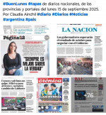 Tapas de diarios nacionales, de las provincias y portales del pas 15 de septiembre 2025