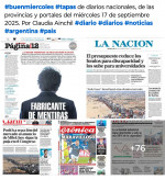 Tapas de diarios nacionales, de las provincias y portales del pas 17 de septiembre 2025