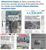 Tapas de diarios nacionales, de las provincias y portales del pas 18 de septiembre 2025