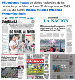 Tapas de diarios nacionales, de las provincias y portales del pas 22 de septiembre 2025