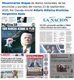 Tapas de diarios nacionales, de las provincias y portales del pas 23 de septiembre 2025
