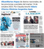 Tapas de diarios nacionales, de las provincias y portales del pas 14 de octubre 2025