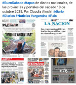 Tapas de diarios nacionales, de las provincias y portales del pas 18 de octubre 2025