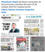 Tapas de diarios nacionales, de las provincias y portales del pas 20 de octubre 2025