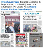 Tapas de diarios nacionales, de las provincias y portales del pas 23 de octubre 2025