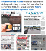 Tapas de diarios nacionales, de las provincias y portales del pas 5 de noviembre 2025