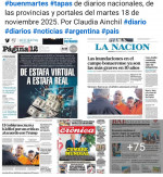 Tapas de diarios nacionales, de las provincias y portales del pas 18 de noviembre 2025