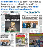 Tapas de diarios nacionales, de las provincias y portales del pas 21 de noviembre 2025
