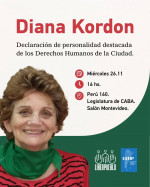 Diana Kordon, Personalidad Destacada en Derechos Humanos!