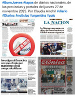 Tapas de diarios nacionales, de las provincias y portales del pas 27 de noviembre 2025