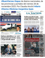 Tapas de diarios nacionales, de las provincias y portales del pas 28 de noviembre 2025