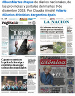 Tapas de diarios nacionales, de las provincias y portales del pa�s 9 diciembre 2025